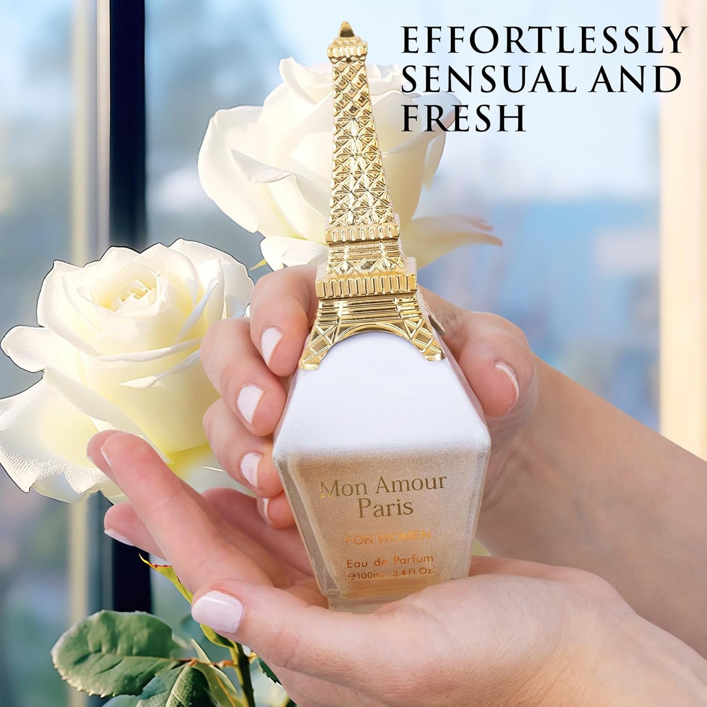 Mon Amour Paris for Women Eau De Parfum - Floral & Fruity - Ylang-Ylang, Damascus Rose, Jasmine - Classy & Elegant fragrance for Woman - Suitable for Daily Wear & Special Occasions - 100ml Bottle