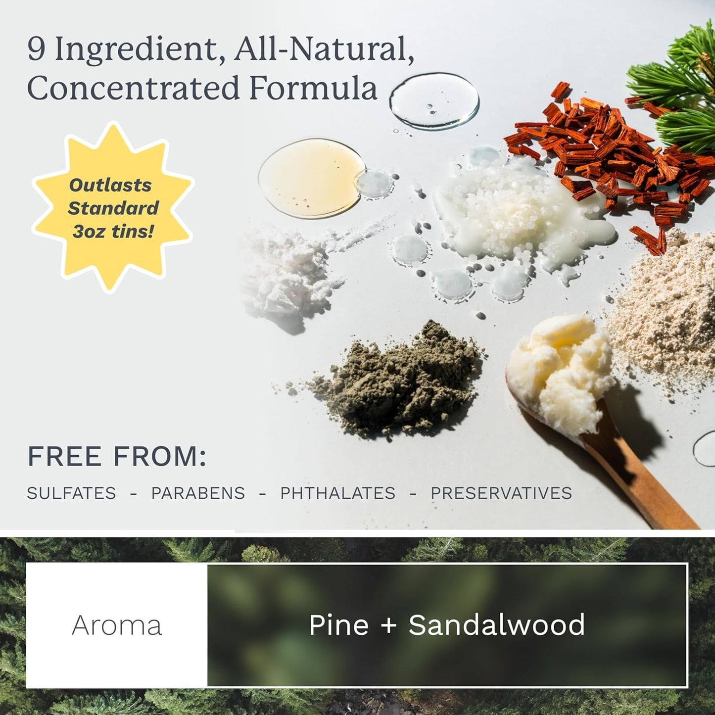 Highland Glacial Hair Clay Pomade - Award winning hair styling clay for men and women made with 100% all natural and organic ingredients that promote hair and scalp health. Low shine, Medium Hold.