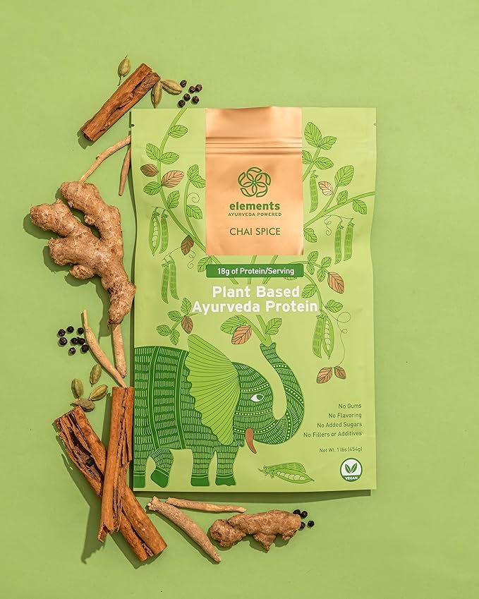 Elements Plant Based Vegan Protein Powder 1lb Pack 14 Servings