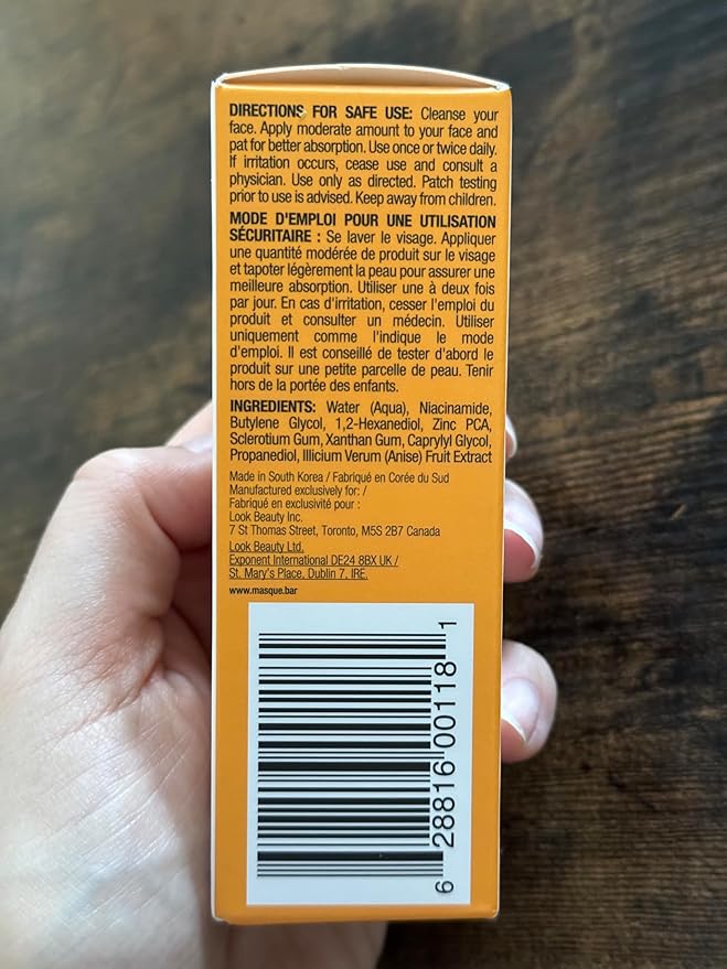 Masque Bar My Ingredients 10% Niacinamide Serum for Face +1% Zinc -Pore Reduction, Glowing Serum for Face, Evens Out Skin Tone, 5.7 pH -Hydrating Serum for All Skin Types -Paraben & Cruelty Free-30ml