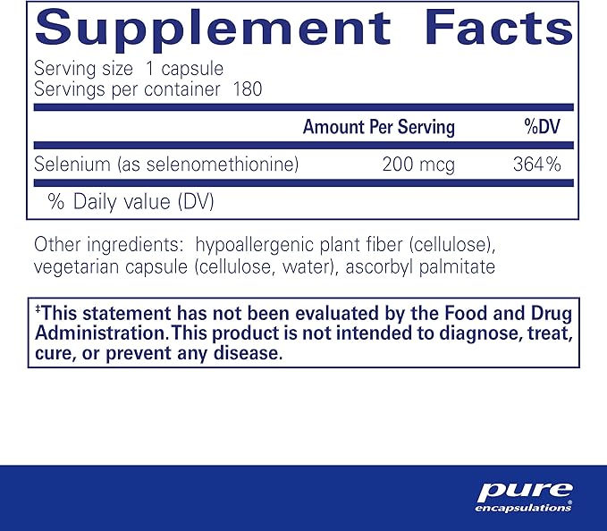 Pure Encapsulations Selenium 200 mcg 180 Capsules
