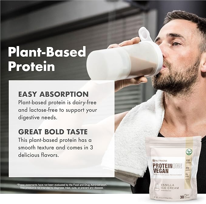 NutraOne ProteinOne Vegan Plant-Based Protein Powder
