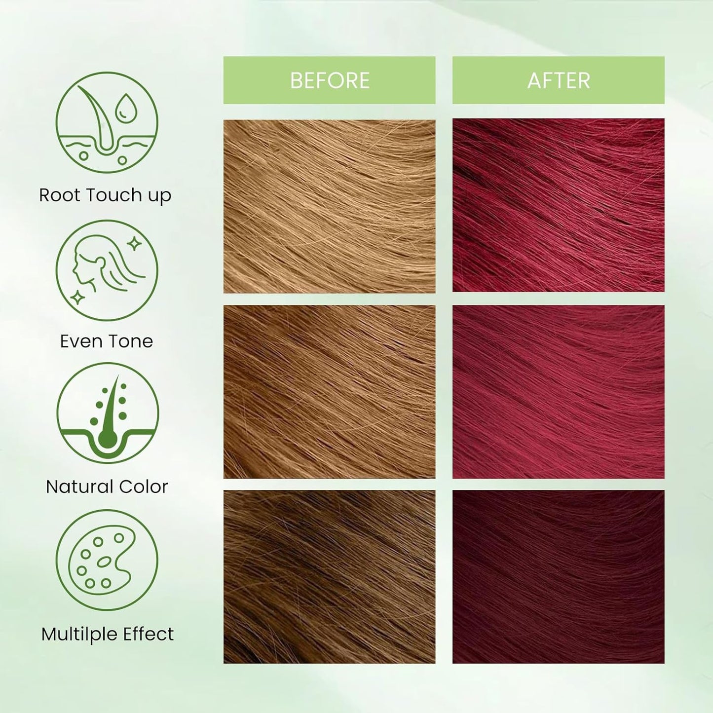 Hair Dye Shampoo 3-in-1, Instant Natural Hair Color Shampoo for Women Men 100% Gray Hair Coverage Champu Para Canas Mujer Dark Wine Red, Lasting 3-4 Weeks & Easy to Use & All Hair Types, 500ml