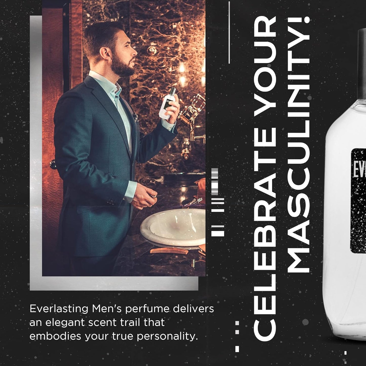 Cologne for Men – INSPIRED by A WORLD RENOWNED MEN’S PERFUME – Juniper, Pine, Tobacco, Oakmoss – Bold, Masculine, Earthy, Long-Lasting Eau De Toilette 80 ml (Everlasting for Men 80ml)