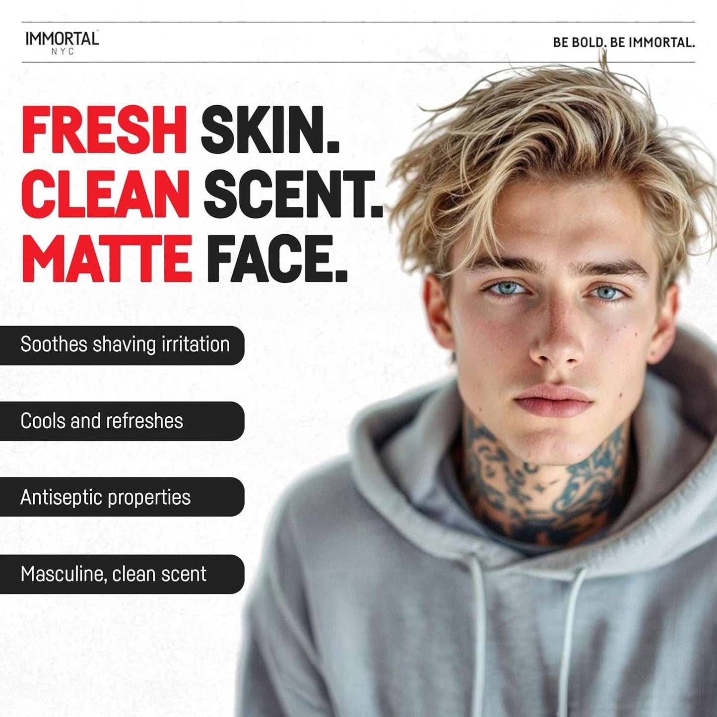 Immortal NYC Stay Blessed 04, After Shave Spray, Body/Face, Men's Cologne, 17 oz, Exclusive Barbers, Softens Skin, Refreshes, Disinfects and Relieves Face and Skin, Moisturizing Formula After Shaving