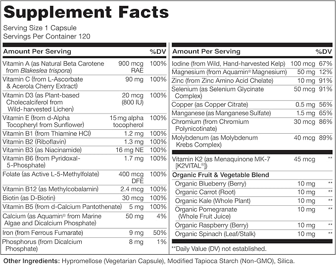 NATURELO One Daily Multivitamin for Women 120 Capsules 4 Month