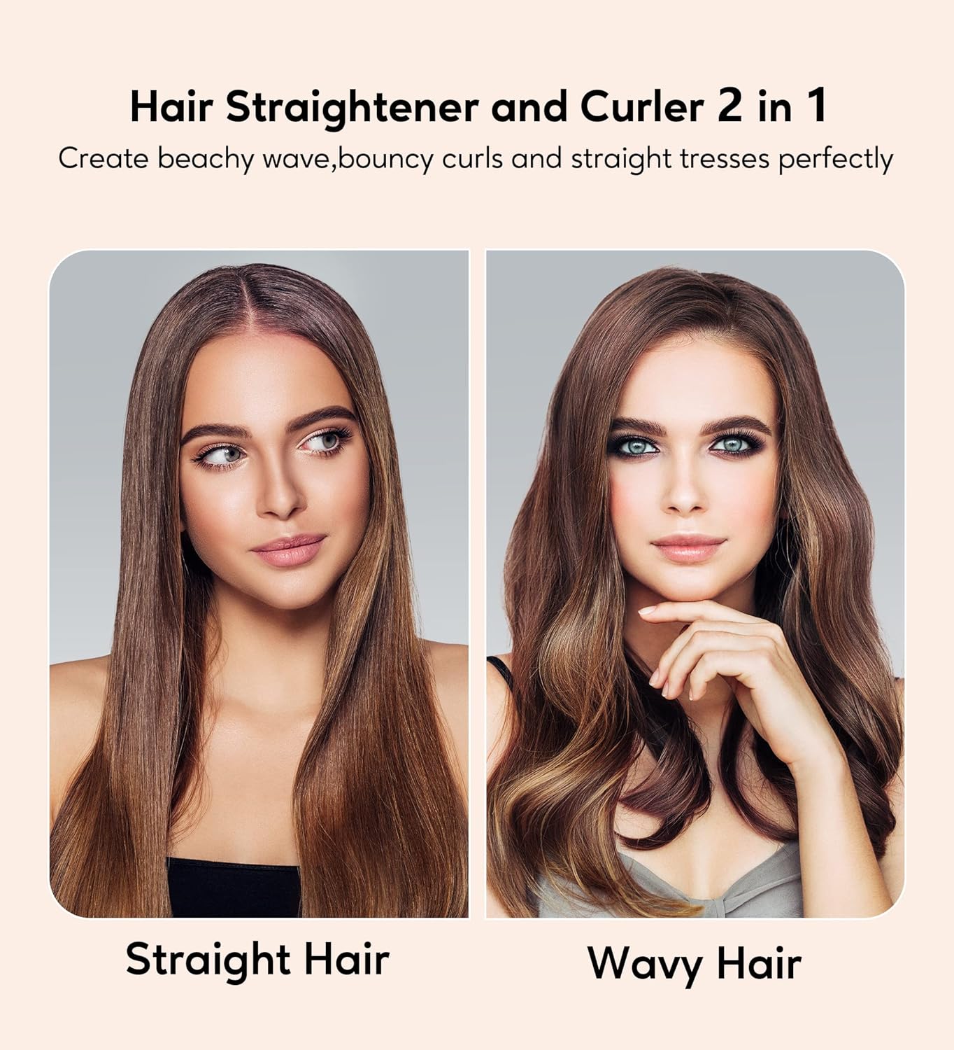 Flat Iron Hair Straightener by Terviiix - Ceramic & Tourmaline for Smooth, One-Swipe Results, Salon-Grade Wide 1-3/4 Inch Straightening Iron Gently Straightens Thick, Curly, Black & Natural Hair