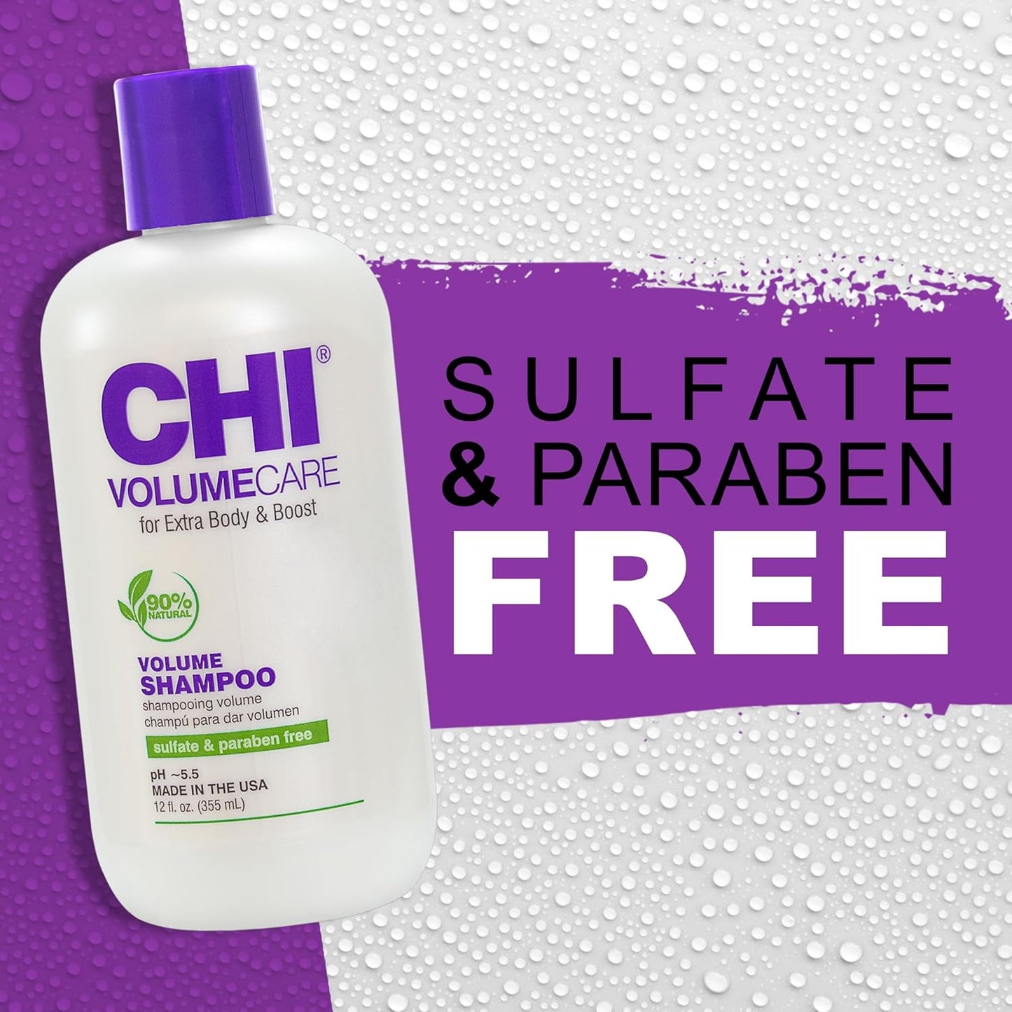 CHI VolumeCare Volumizing Shampoo, Increases Volume on Thin, Fine, or Flat Hair, Balances Moisture, Sulfate, Paraben, & Cruelty-Free, 12 Oz