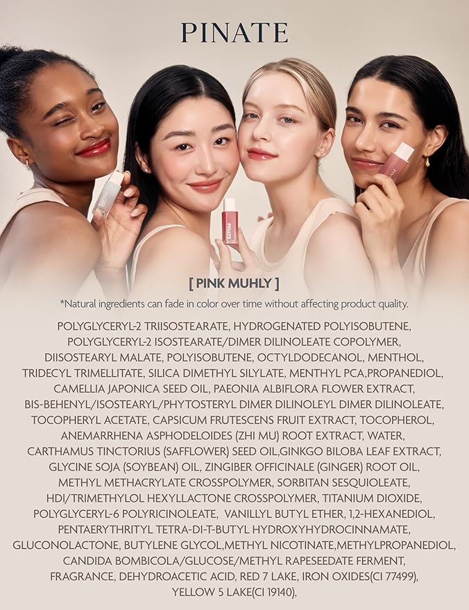 Natural Bloom Korean Lip Oil Serum 0.14 fl oz | Moisturizing Lip Booster Plumping Oil Tint Serum Enriched w/Camellia & Safflower Oils | Non-Irritating Color Changing Lip Oil (Pink Muhly)