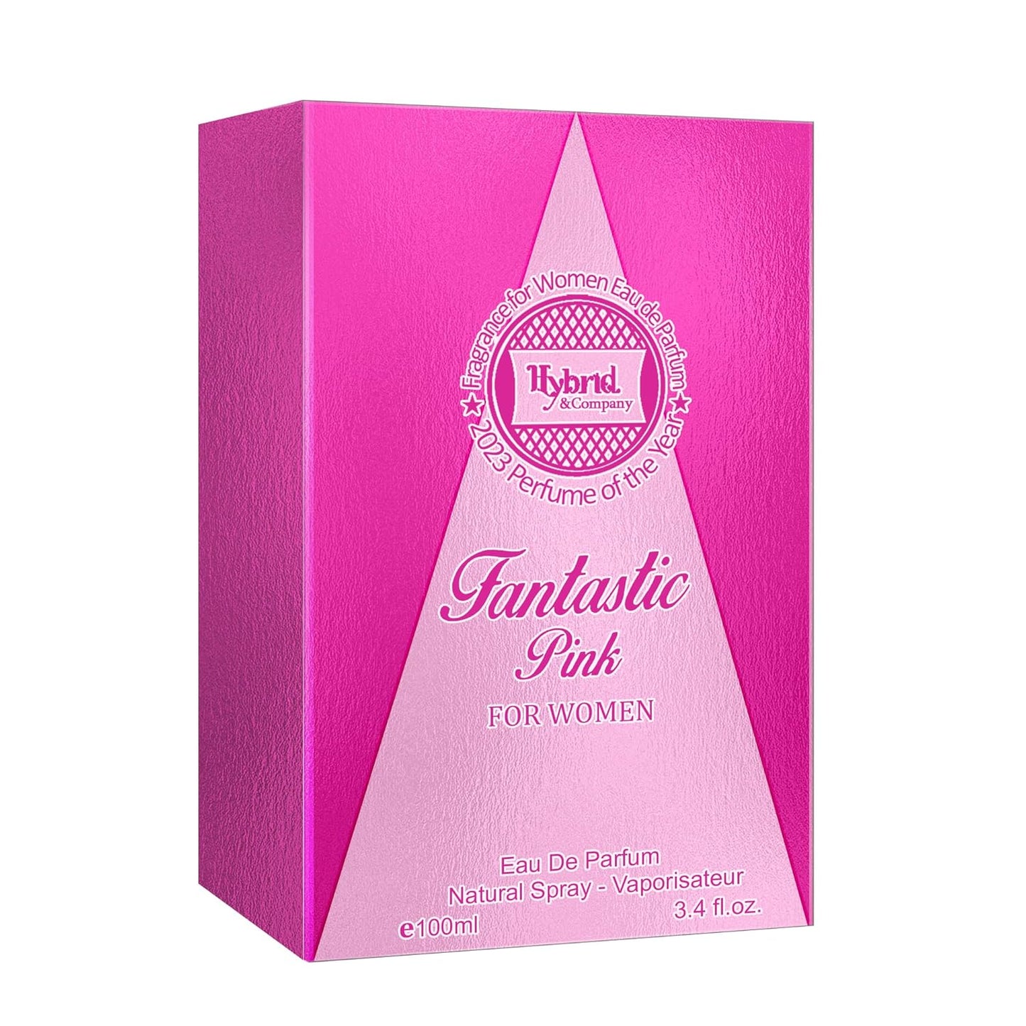 Hybrid & Company Fantastic Pink For Women Clectic Mixe Pizazz Giddy Wonderful Fragrance for Womens Perfume, 3.4 Fl Oz