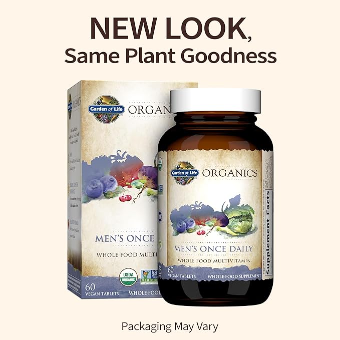 Garden of Life Organics Men's Once 60 Tablets,