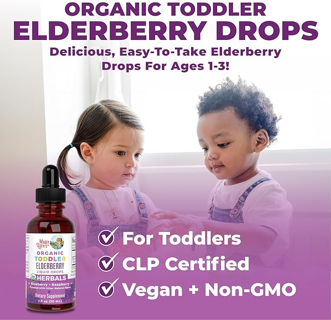 MaryRuth Organics Toddler Elderberry Syrup, USDA 1-3 Years, 1 Fl