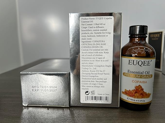 Copaiba Essential Oil 118 ml Pure Copaiba Oil Essential Oil with Dropper for Diffusers, DIY Soap, Candle Making, Aromatherapy (4fl oz)