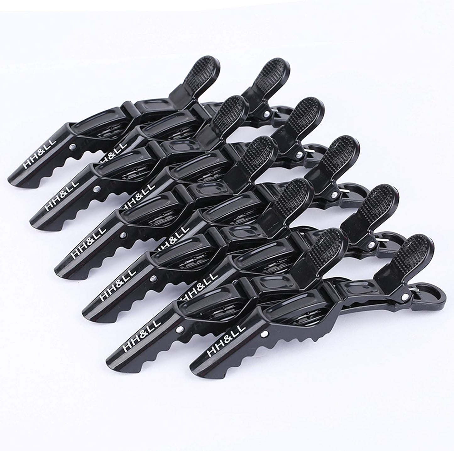HH&LL Hair Clips for Women – Wide Teeth & Double-Hinged Design – Alligator Styling Sectioning Clips of Professional Hair Salon Quality - 10Pack
