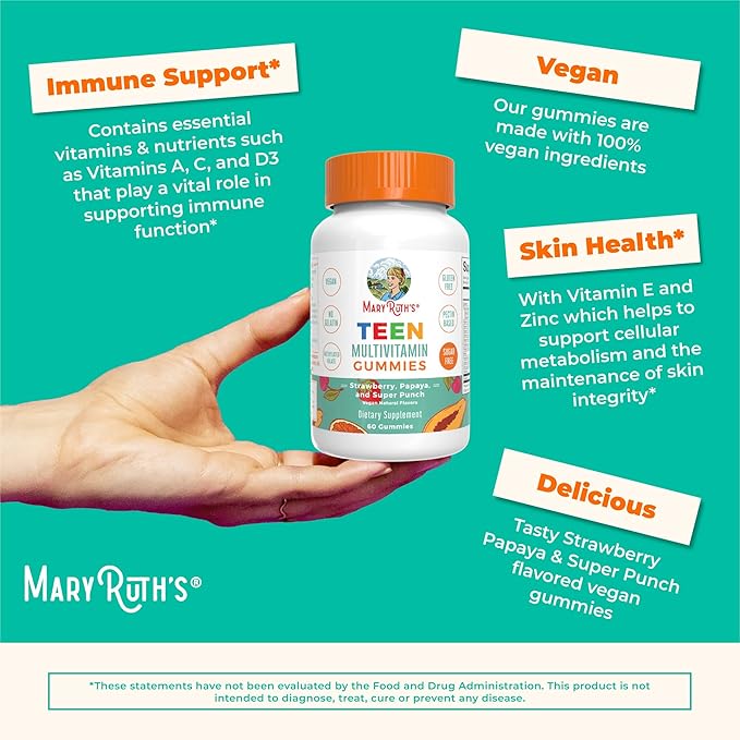 MaryRuth Organics Multivitamin for Teens 13+ | 60 Count
