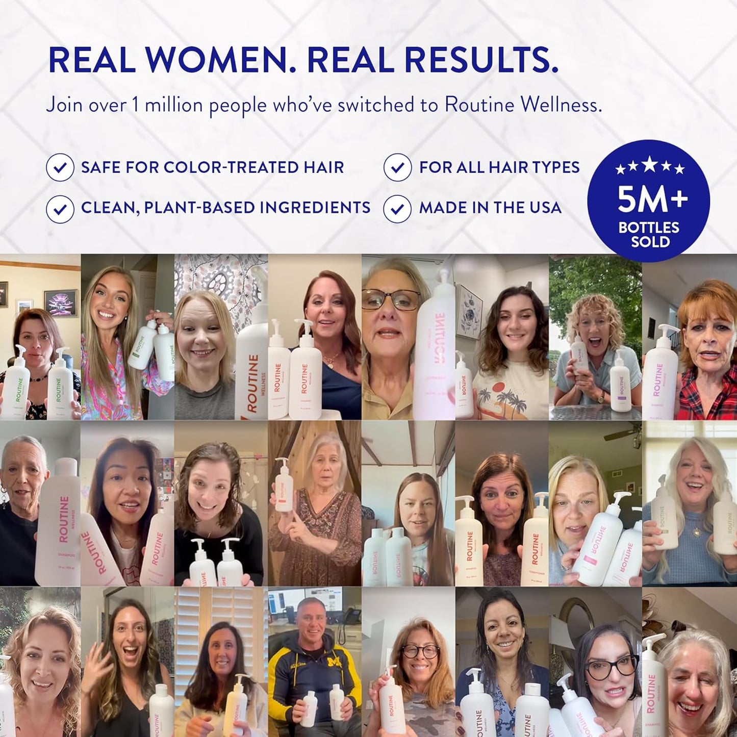 Routine Wellness 1 Liter Anti-Thinning Volumizing Shampoo and Conditioner Set for Thinning Hair & Hair Loss - Grow Your Confidence with Biotin & DHT Blockers - 1 Liter Lavender & Cedar Set