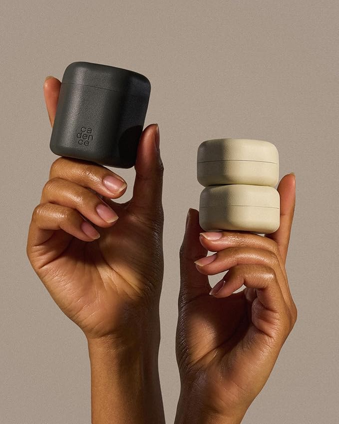 Cadence Travel Containers - Full Skincare Set - Magnetic Travel Capsules - 2 Small (0.56oz), 4 Medium Capsules (1.32oz), & Extender (1.43oz) with Multiple Labels for Better Organization - Evergreen