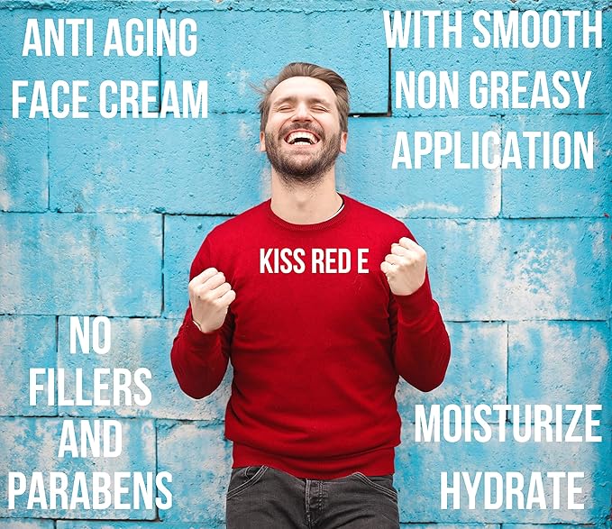 KissRedE Anti Aging Face Cream. Best Anti Wrinkle Cream Moisturizer For Face, Hands, Neck. Reduce Wrinkles, Fine Lines, Crows Feet, Puffy Eyes.