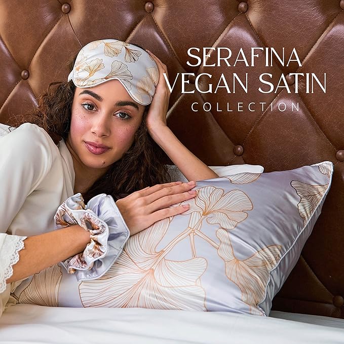 Grace & Company Silky Satin Eye Mask for Women - Premium Satin Silk Sleep Mask - Hydrating, Ultra Soft & Lightweight Vegan Sleeping Mask - Serafina