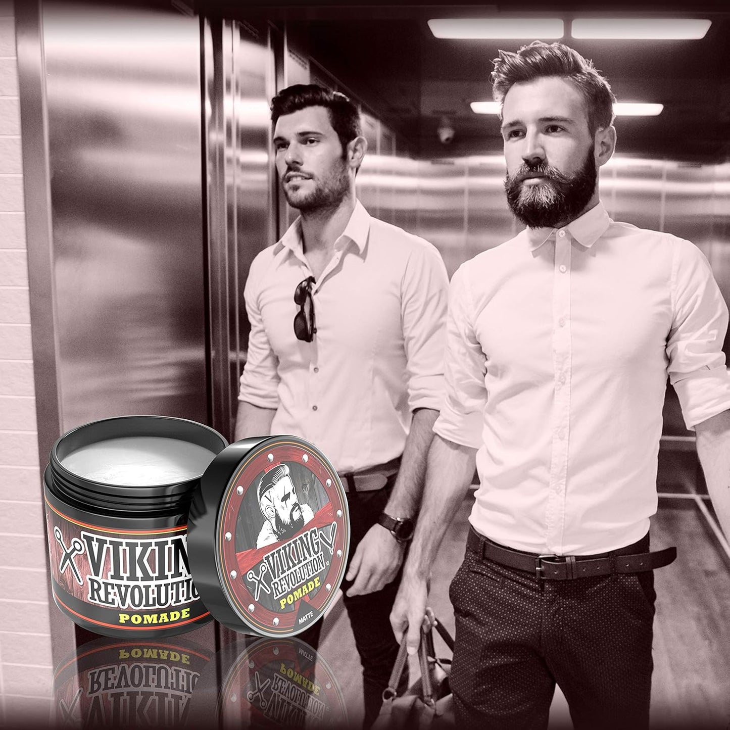 Viking Revolution Hair Pomade for Men (New Formula) - Medium Hold and Matte Shine Free for Classic Look 4oz - Water Based & Easy to Wash Out