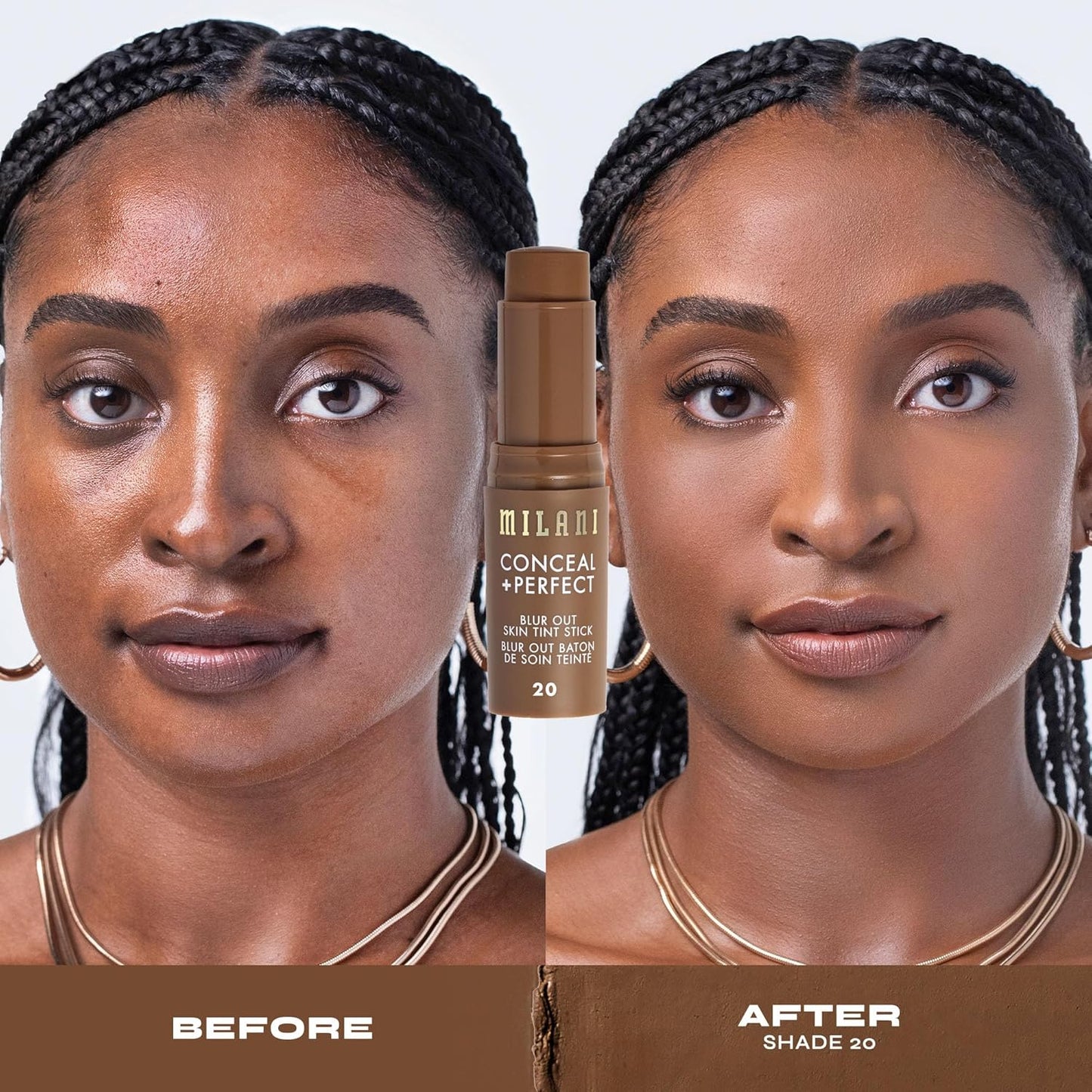 Milani Conceal + Perfect - Skin Tint Stick, Blur Out Tinted Moisturizer Makeup, Shade 20