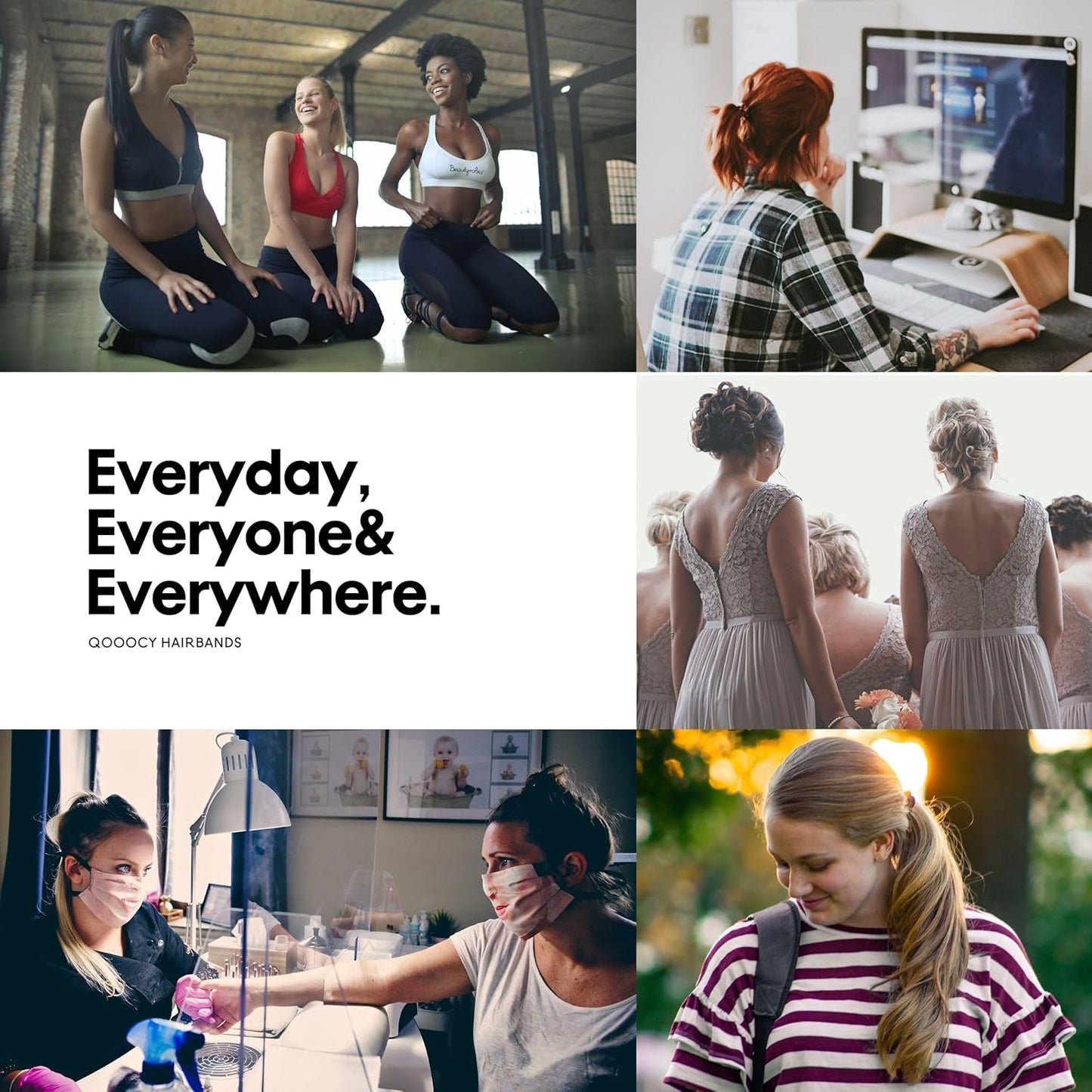 8MM No-Slip Women Hair Ties for Thick & Curly Hair, 12 Pcs, Romantic