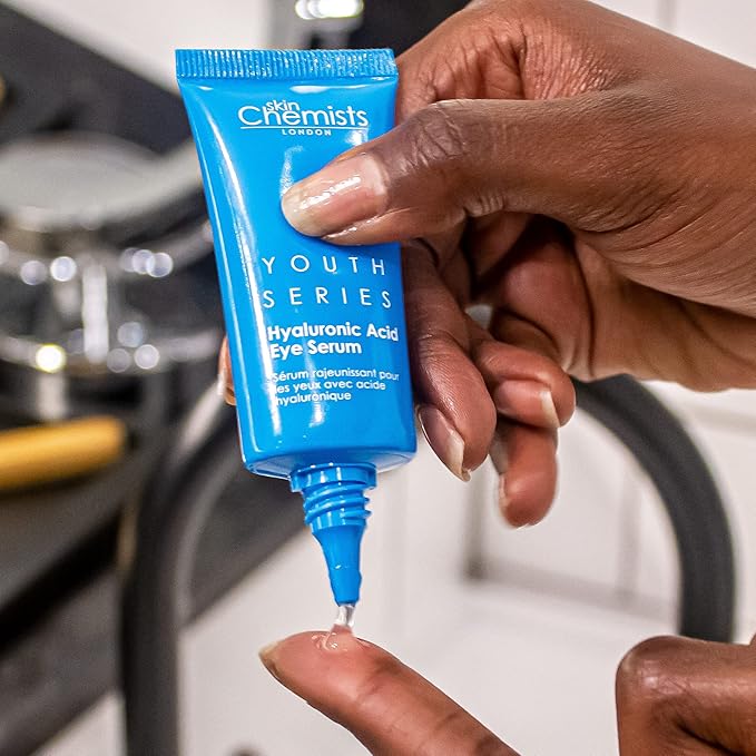 Skin Chemists Hyaluronic Acid 1% Eye Serum | Replumps, Brightens And De-Puffs Eyes | 0.5 Fl Oz