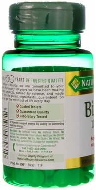 Nature's Bounty Biotin 1000 mcg Tablets, Strawberry, 100 Count, Pack of 3