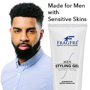 Men Hair Styling Gel Fragrance Free 8 oz - pH Balanced for Men with Sensitive Skins - Not Too Firm or Too Light - Just Normal Hold for Normal Hair Styles - Hypoallergenic (Bumps Be Gone!)