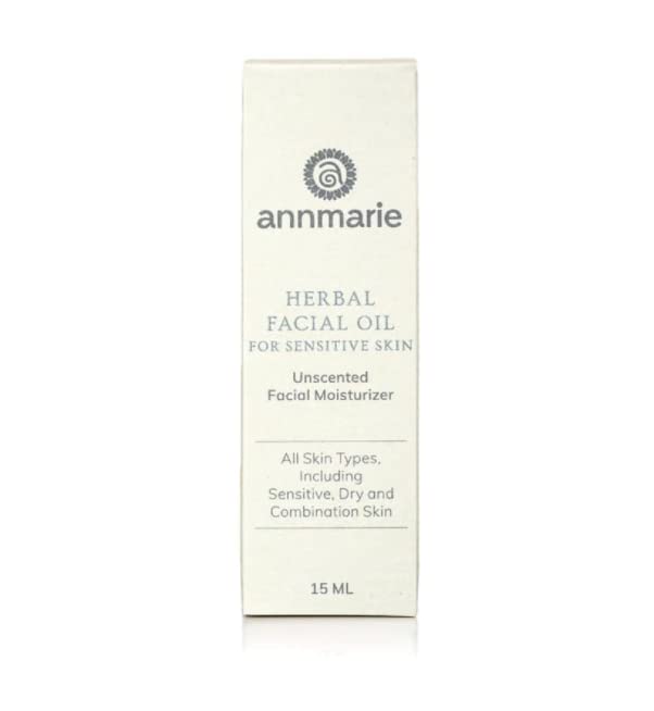 Annmarie Skin Care Herbal Facial Oil For Sensitive Skin - Unscented Facial Oil With Squalane, Sacha Inchi Oil + Camellia Seed Oil (15Ml / 0.5 Fl Oz)