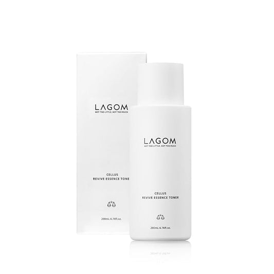 LAGOM Cellus Revive Essence Toner Natural Nurturing Replenishment with 3-Layer Hyaluronic Acid Chamomile Lavender Face Calming Soothing Herbal Nutrition Sensitive Dry Oily All Skin 6.76 Fl Oz
