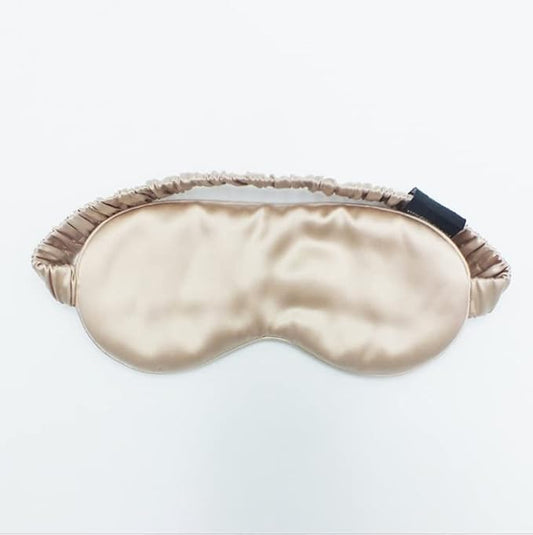 100% 22M Mulberry Silk Eye Mask. Full-Coverage, Soft and Comfortable, for Sleep Health and Skincare (Caramel)