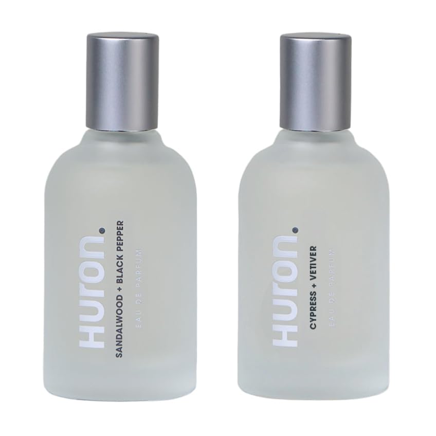 Huron Men’s Cologne 2-Pack – Sandalwood + Amber & Cypress + Vetiver | Premium Eau de Parfum Duo