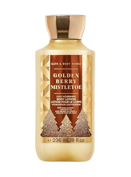 Bath and Body Lotions (Daily Nourishing) With Shea Butter & Coconut Oil, 8 fl oz/ 236 ml (Travel Size, Golden Berry Mistletoe)
