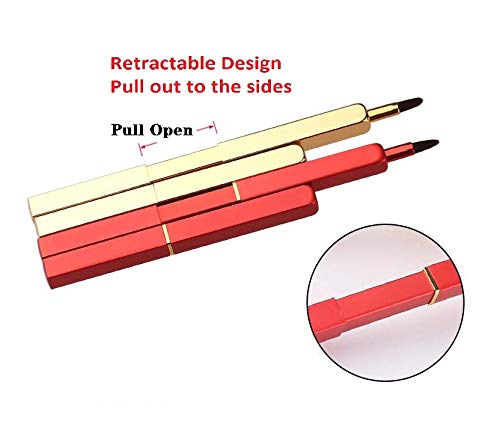 Exquisite Professional Lip Brush Applicators-Retractable Lipstick Brushes- Lipstick Gloss Makeup Brush Tool For Women and Girls (Bright Gold)