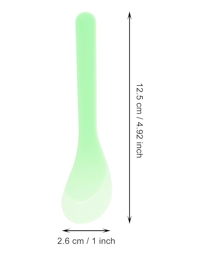 ONLYKXY 5pcs 5inch Plastic Beauty Spoon Facial Cream Brush Makeup Scoop Mud Reusable Cosmetic Dig Scoop Spatula Mask Tip for Lotions Moisturizers Home Salon DIY Facemask Mixing Sampling (Light Green)