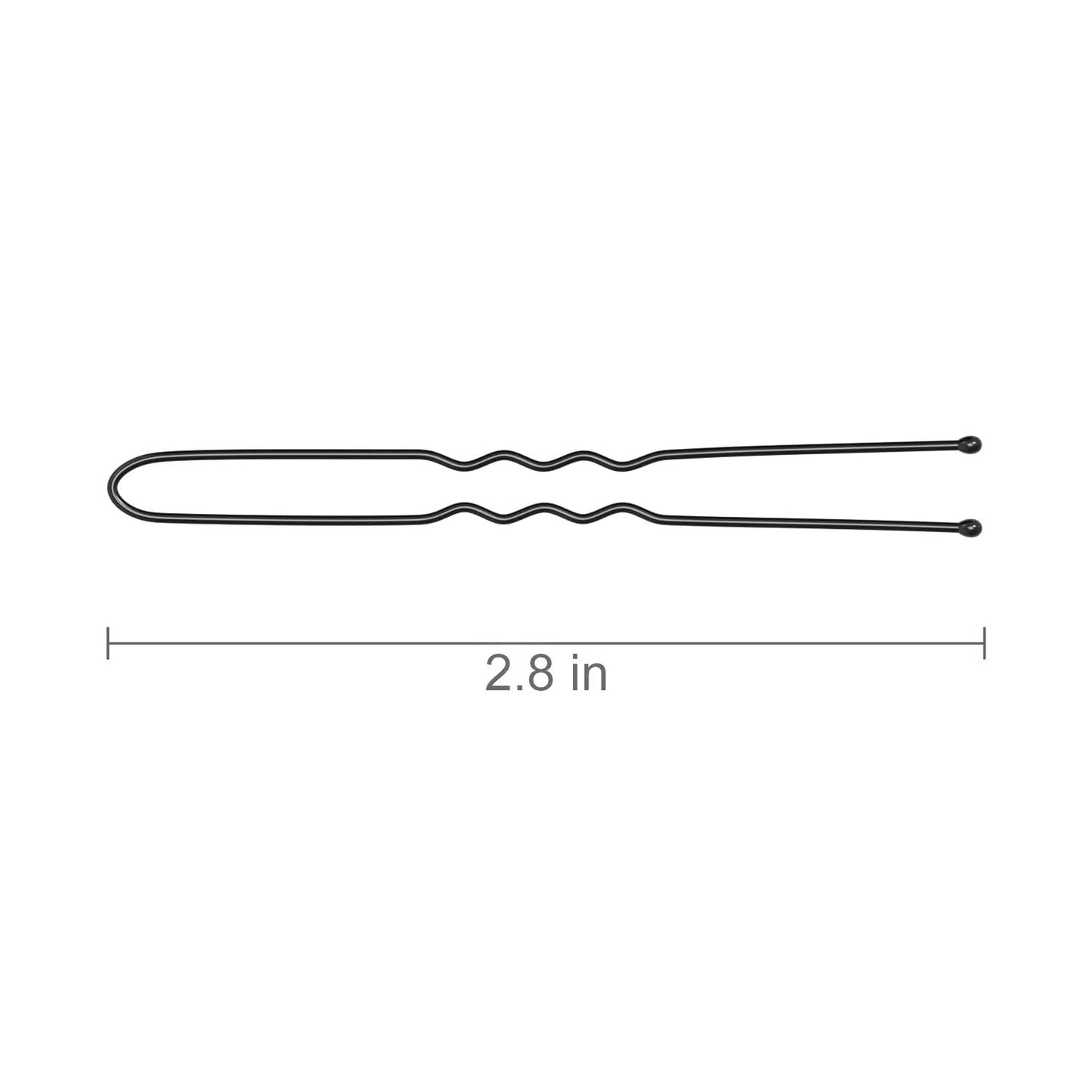 2.8 Inch U Shaped Hair Pins for Women Girls, Long Hair Pin Bobby Pin for Secure Bun Hairstyles, 100 Count (Black)