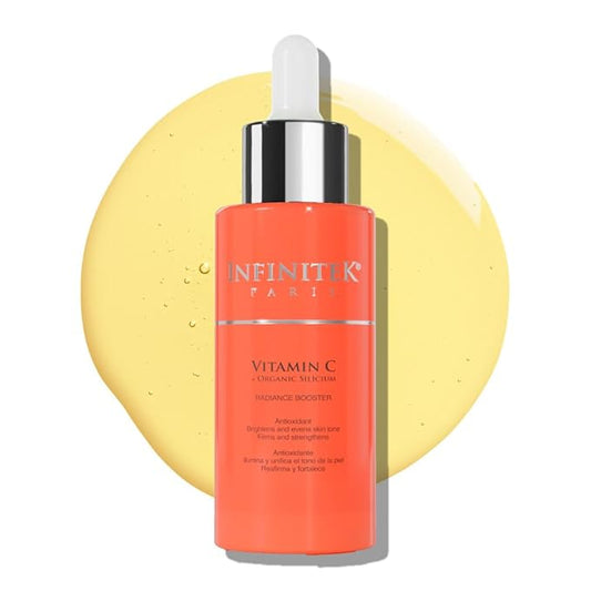 Infinitek Paris Vitamin C Face Serum - Hydrating and Brightening Antioxidant Skincare with Green Tea and Ginseng - Premium Vitamin C Facial Serum with Hyaluronic Acid for Radiant Skin and Anti Aging