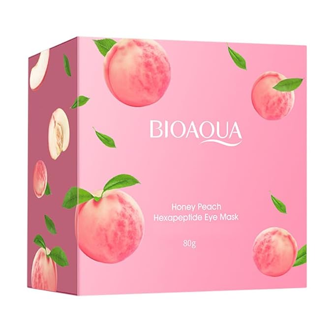 BIOAQUA Honey Peach Hexapeptide Eye Mask Patches Moisturizing Firming Anti-Puffiness Remove Dark Circle Soothing 60pcs/30pairs