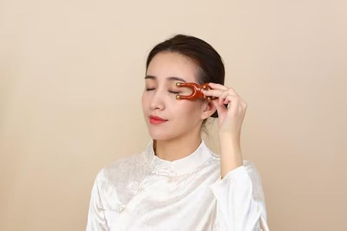 Gua Sha Facial Tool with Copper Rollers, Facial Massager, Stress Reliever, Manual Massage, Easy to use, Remove fine Lines, Shape Your face