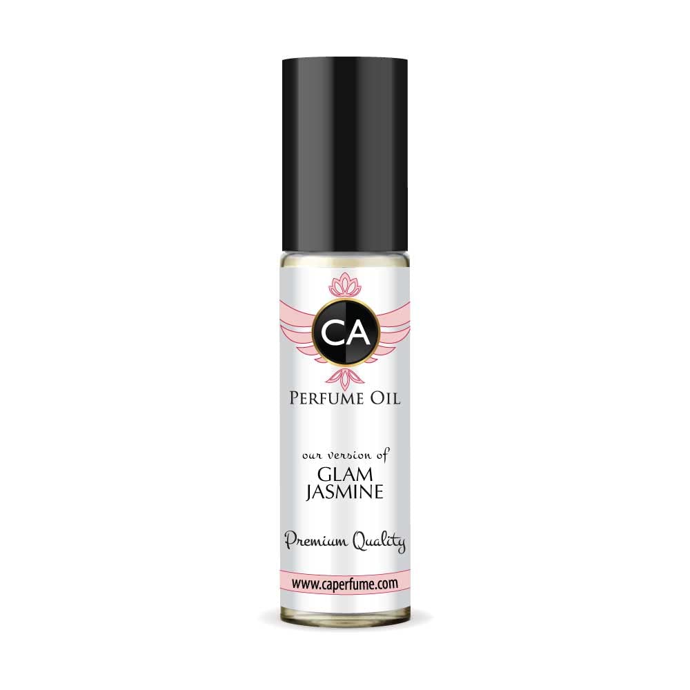 CA Perfume Impression of M. Kors Glam Jasmine For Women Replica Fragrance Body Oil Dupes Alcohol-Free Essential Aromatherapy Sample Travel Size Concentrated Long Lasting Attar Roll-On 0.3 Fl Oz/10ml