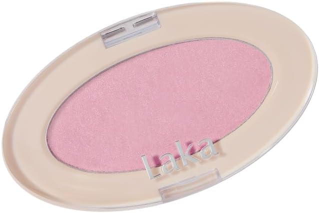 Laka Dream Beam Highlighter, Hydrating Powder Highlighter with Hyaluronic Acid & Chamomile for Radiant, Long-Lasting Glow, Glass Skin, Vegan, K-Beauty (#02 Pink Beam)