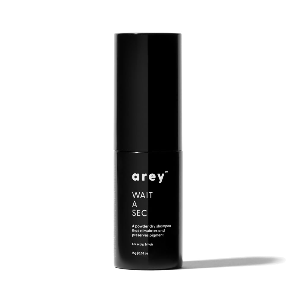 Arey Wait A Sec™ Dry Shampoo | Absorbs Oil & Adds Volume + Reduce the Signs of Aging Hair with Science-Backed Formula to Preserve Pigment | Non Aerosol Tinted Powder | Vegan, Cruelty-Free (0.53 oz)