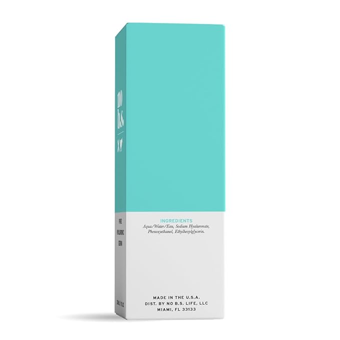 No Bad Stuff - Pure Hyaluronic Acid Serum For Face, Fine Lines & Wrinkles Serum, Suitable for All Skin Types, Skin Care for Women & Men, Gluten Free, Vegan, Travel Size, Unscented 1 FL Oz