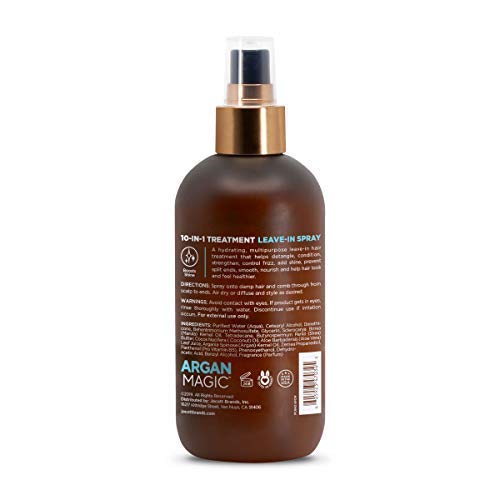 Argan Magic 10 in 1 Treatment Stylizing Spray + Intensive Hair Oil Combo Pack – Multipurpose Leave in Spray for all Hair Types | Hydrating | Made in USA | Paraben Free | Cruelty Free (8 oz / 4 oz)
