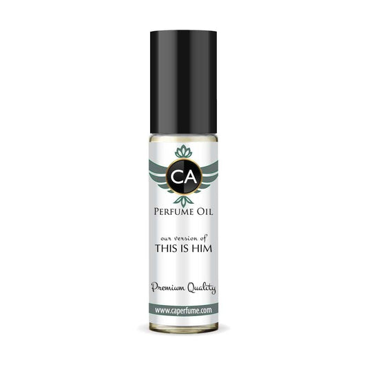 CA Perfume Impression of This Is Him for Men Fragrance Oil Amber Woody Scent Long Lasting Cologne for Men Travel Size TSA Ready Mini Parfum Body Oil Roll-on 0.33 Fl Oz 10ml