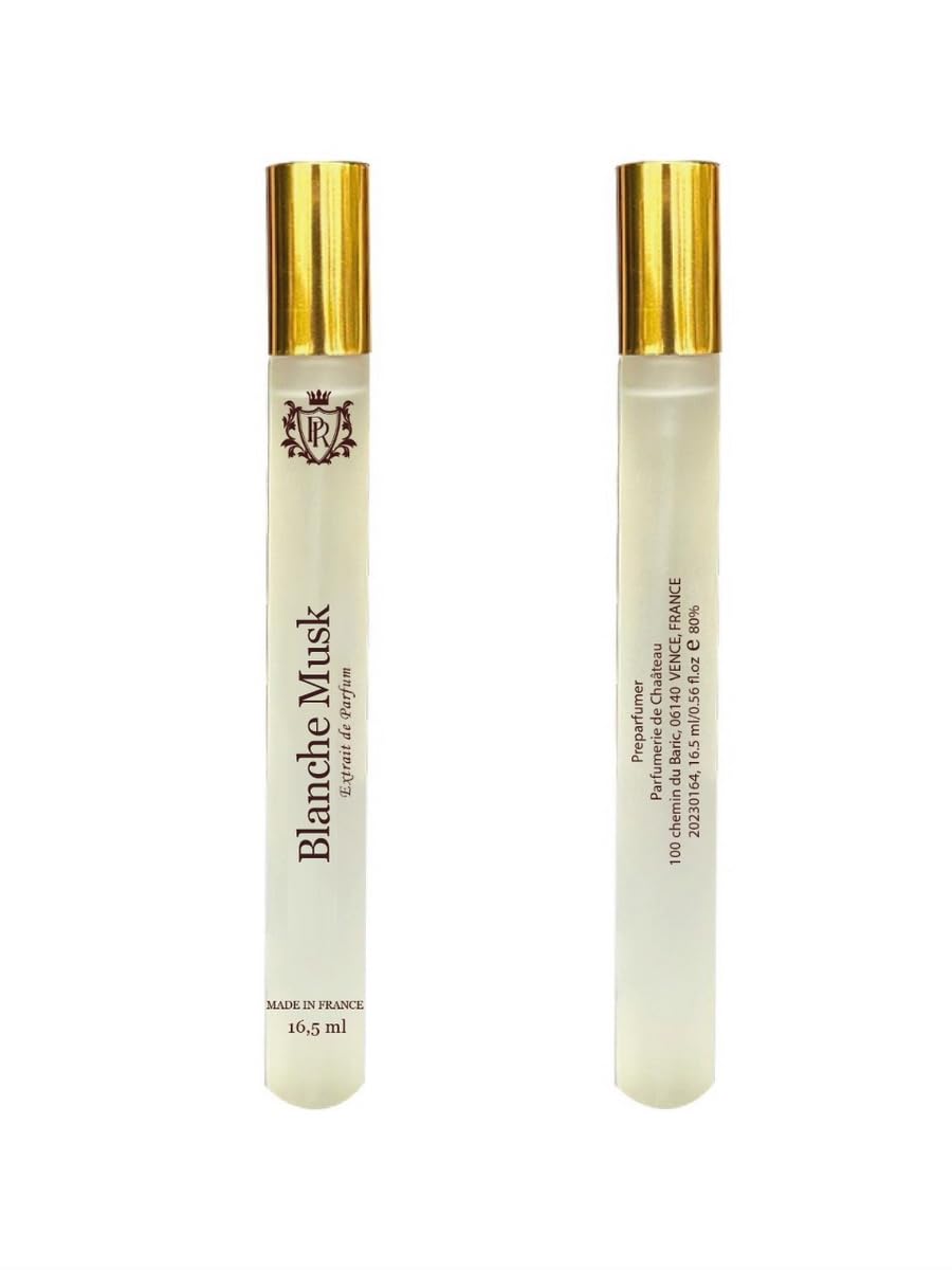 from France Blanche Musk Perfume 16ml – Clean Floral Aldehyde Scent – Elegant Notes of Peony, Violet & Musk – Soft Powdery Finish