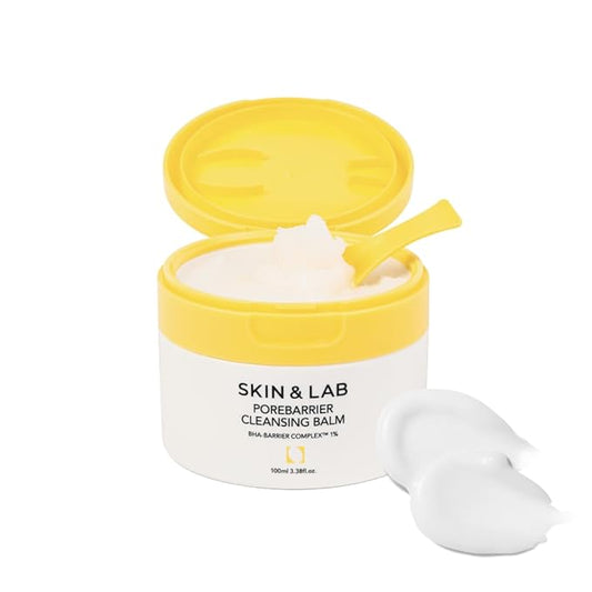 SKIN&LAB] Porebarrier Face Cleansing Balm | Eyelash Extension-Safe Cleanser | Vegan Makeup Remover for Waterproof Makeup | Balm to Oil to Milk | Gentle for | Made in Korea | 3.38 Fl Oz