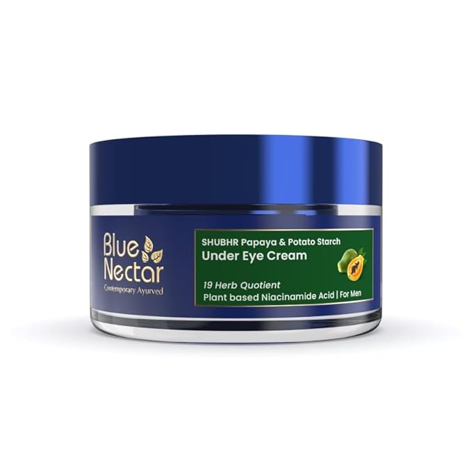 Blue Nectar Shubhr Under Eye Cream for Dark Circles with Papaya, Potato Starch & Niacinamide | Best Under Eye Cream for Men | Eye Cream for Dark Circles & Wrinkles (18 Herbs,15ml)