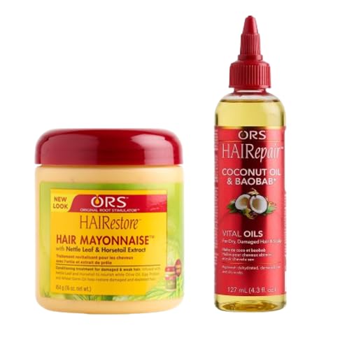 ORS HAIRestore Hair Mayonnaise with Nettle Leaf and Horsetail Extract HAIRepair Coconut Oil & Baobab Vital Oils - Bundle